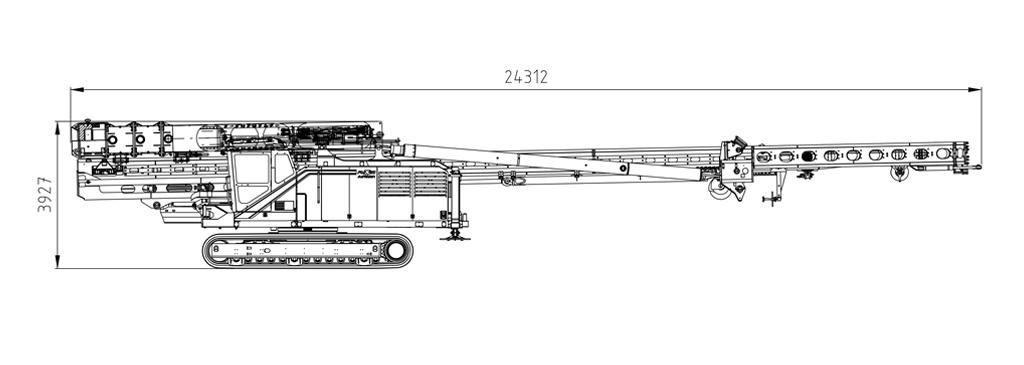 Junttan PMx28 piling rig Transportation dimensions length images.