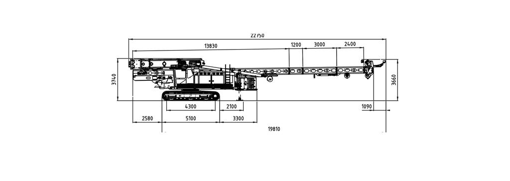 Junttan electric PMx2e pile driving rig transportation dimension images length.